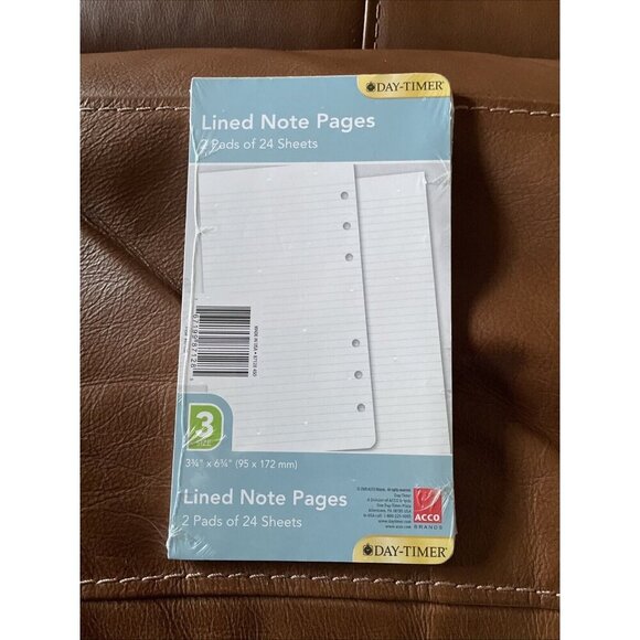Day-Timer Lined Note Pages 2 Pads Of 24 Sheets 3 3/4" x 6 3/4" 95 x 172mm - Picture 1 of 5